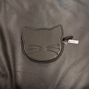 COACH Halloween Black Cat Leather Zip Coin Case
